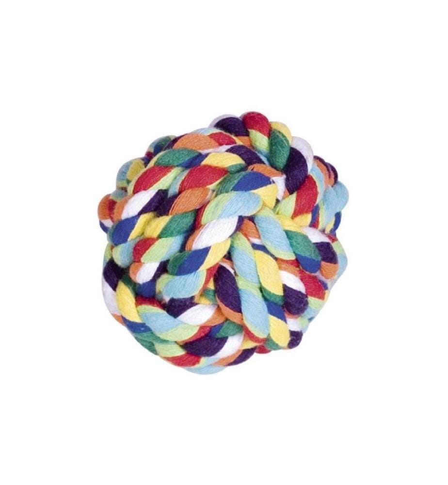 NOBBY - Hunde-Spielzeug Knotenseil-Ball, Mehrfarbig