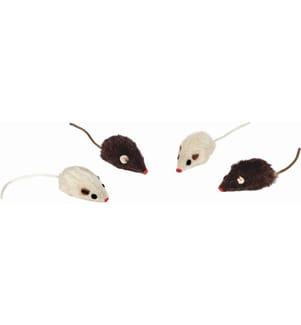 NOBBY - Katzen-Spielzeug Plüschmaus mit Rassel, 4 Stück, 5 cm