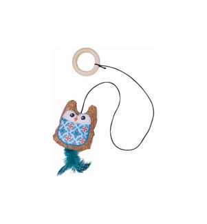 NOBBY - Jouet pour chat Hibou en liège avec catnip, 7.5 / 55 cm