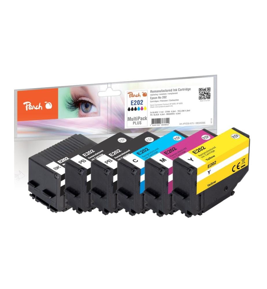 PEACH - Tinte Epson No. 202 2x BK, 1x PHBK, C, M, Y