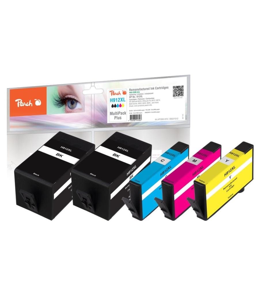 PEACH - Tinte HP No. 912XL Multi-Pack-Plus C, M, Y, 2x BK