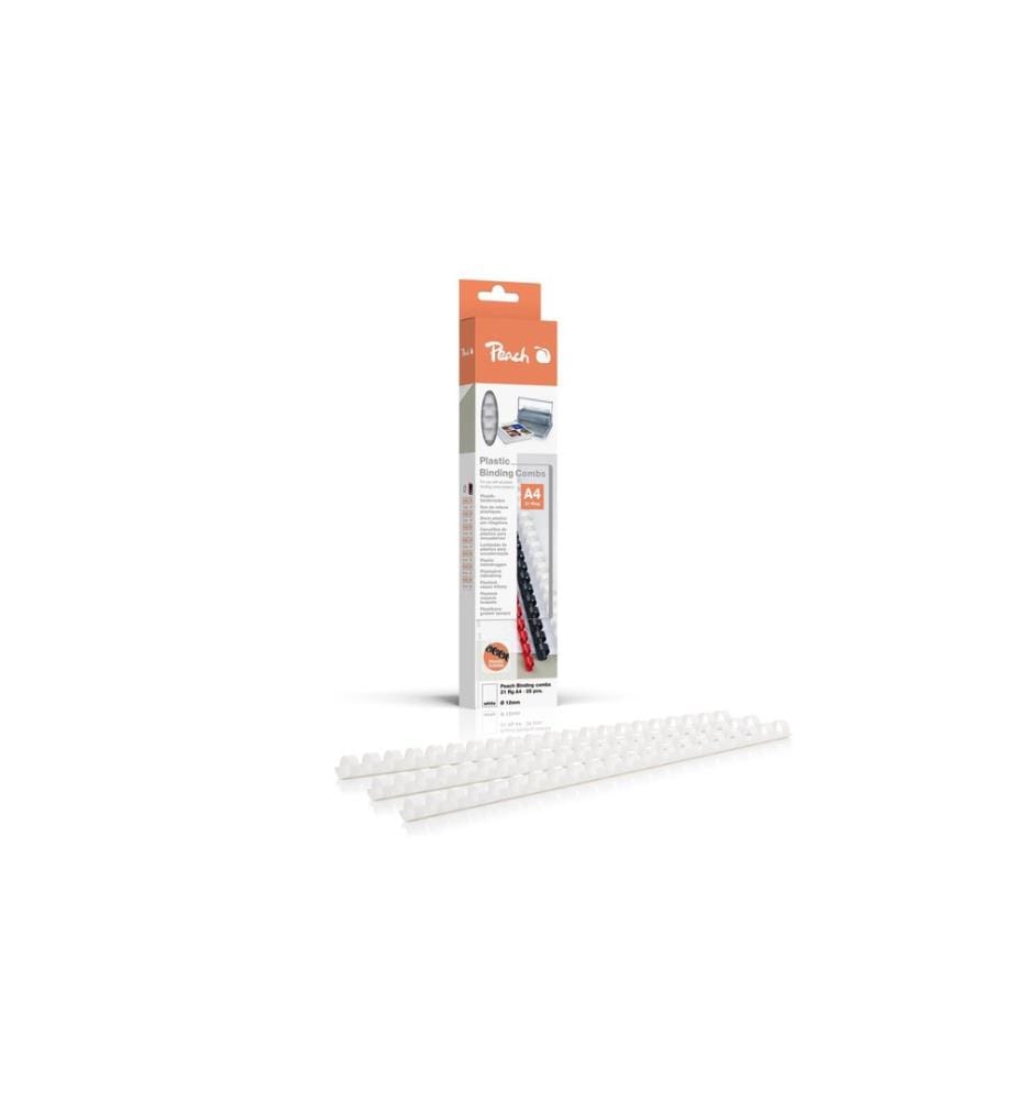 PEACH - Peigne de reliure 12 mm Blanc, 25 pièces