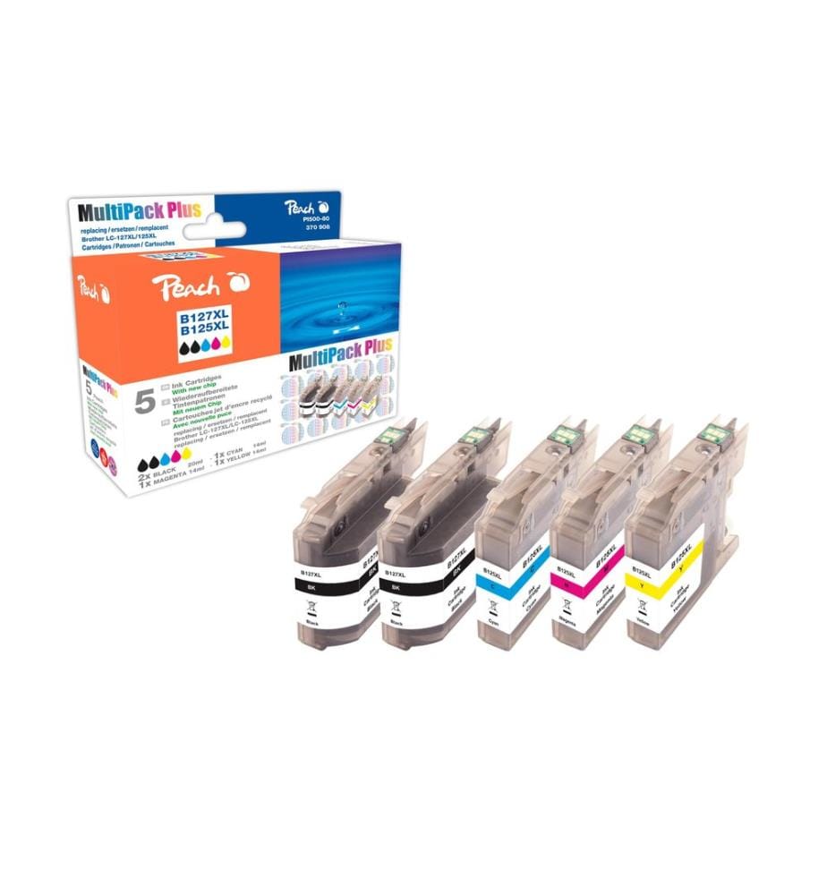 PEACH - Tintenset Brother LC-127XL C, M, Y, 2x BK