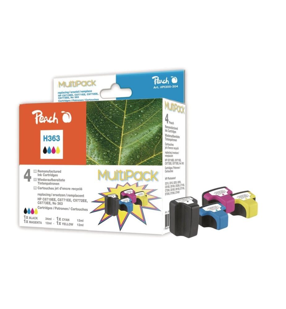 PEACH - Tintenset HP Nr. 363 BK, C, M, Y