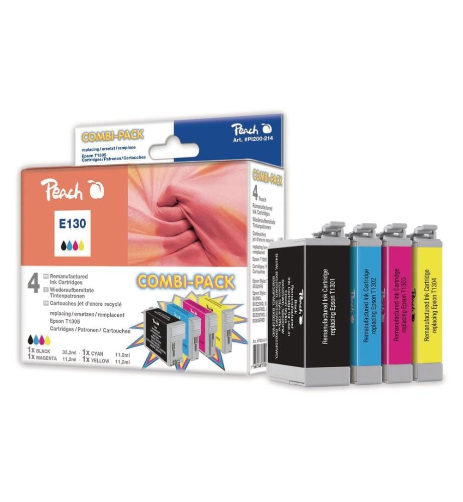 PEACH - Tintenset Epson T1305 BK, C, M, Y