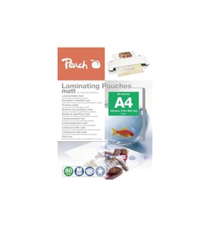 PEACH - Film laminé A4, 80 µm, 100 pièces, mat