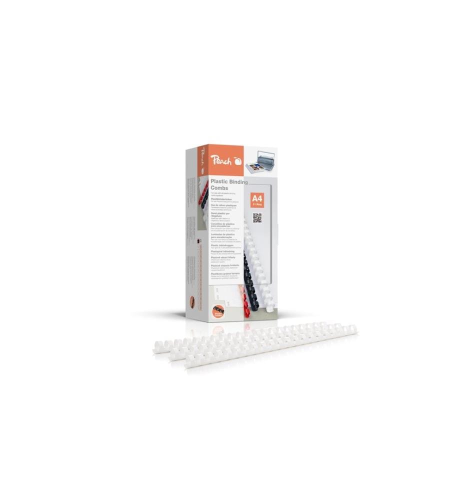 PEACH - Peigne de reliure 14 mm Blanc, 100 pièces