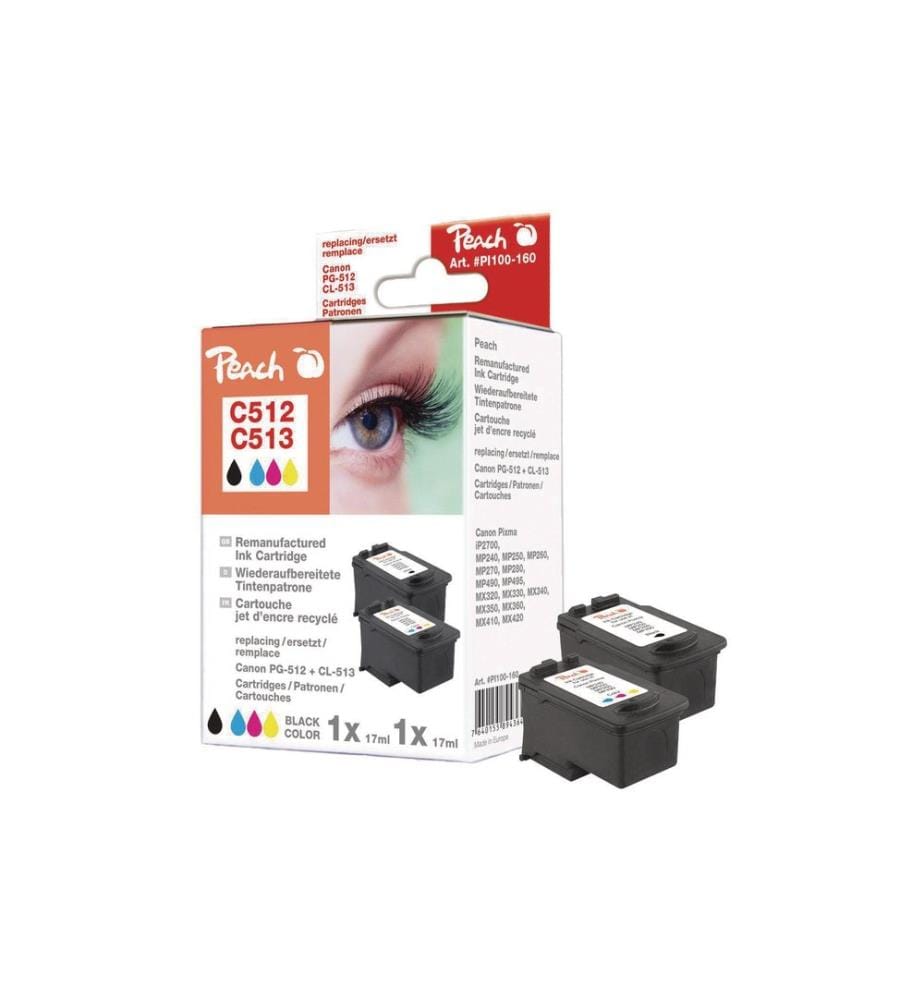 PEACH - Tintenset Canon PG-512 / CL-513 BK, C, M, Y