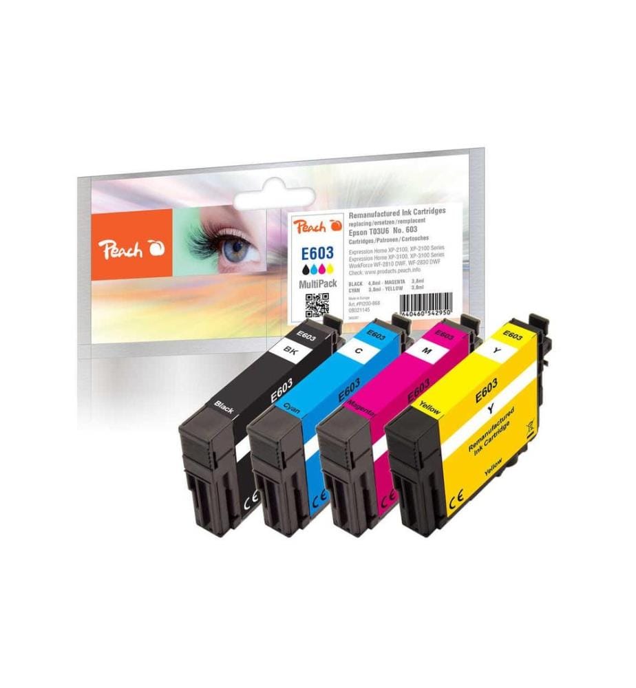 PEACH - Tinte Epson T03U6/ No. 603 BK/C/M/Y
