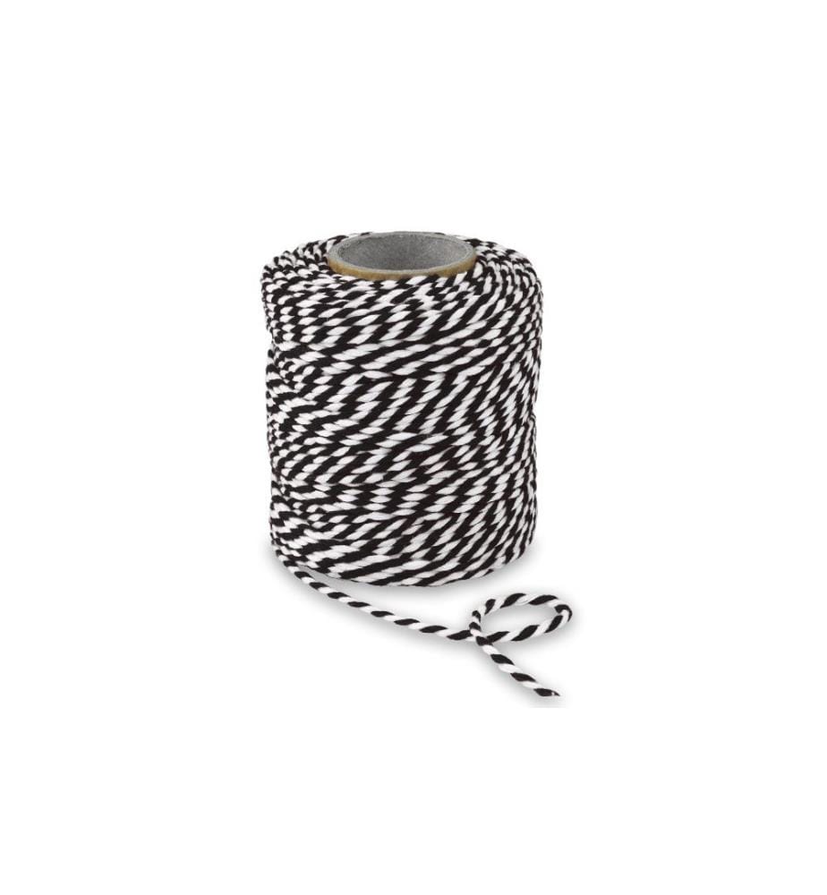 PATTBERG - Cordon de coton 0.2 cm x 50 m, Noir