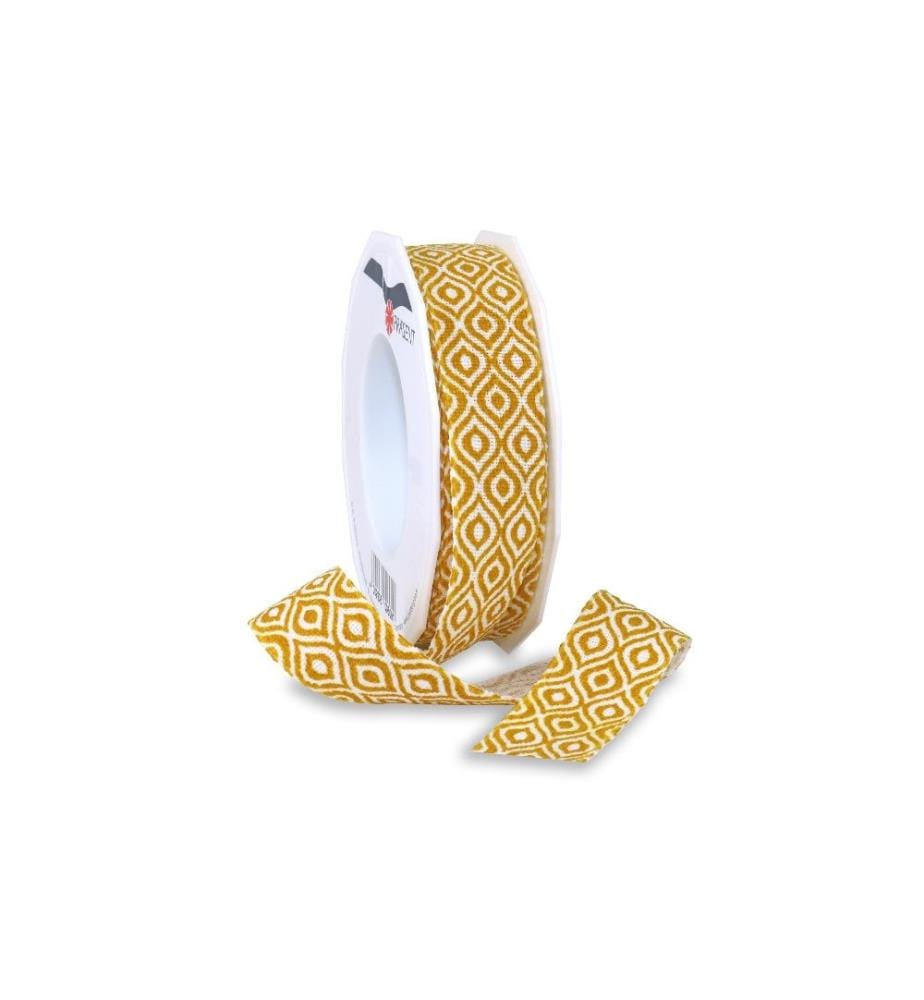 PATTBERG - Geschenkband Ethno 2.5 cm x 15 m, Gelb