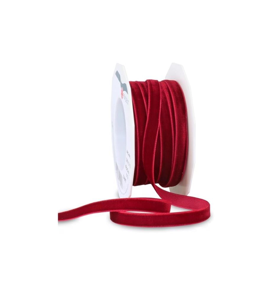 PATTBERG - Geschenkband Samt 10 mm x 15 m, Bordeaux