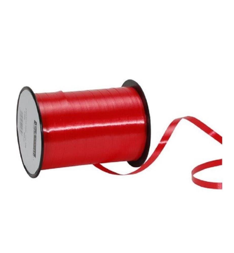 SPYK - Ruban cadeau Poly Glatt 7 mm x 500 m, Rouge
