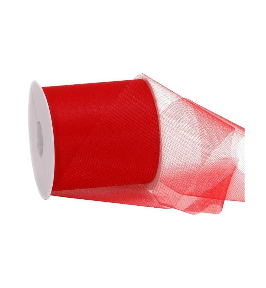 SPYK - Geschenkband Torino Tulle 100 mm x 50 m, Rot