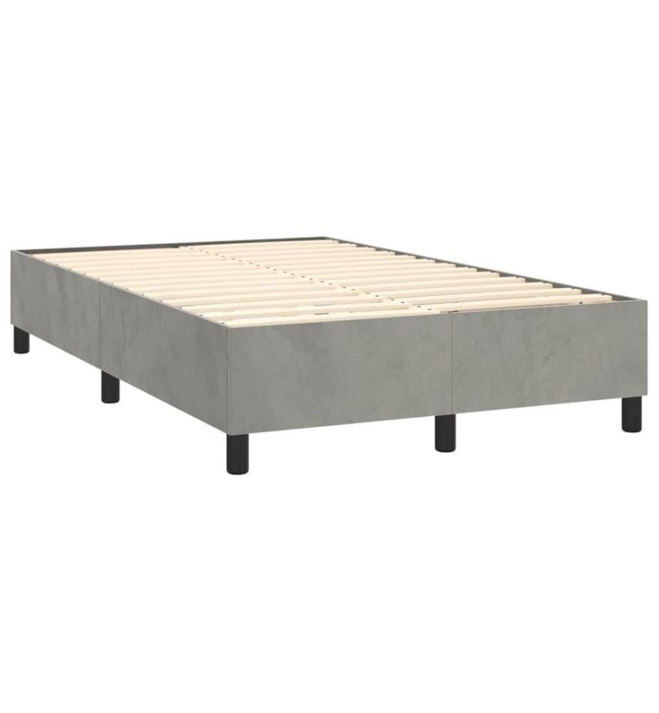 Boxspringbett mit Matratze Hellgrau 120x200 cm Samt