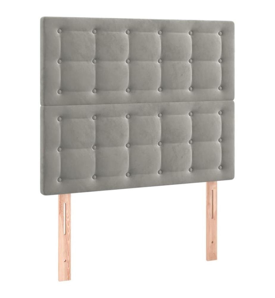 Boxspringbett mit Matratze Hellgrau 120x200 cm Samt