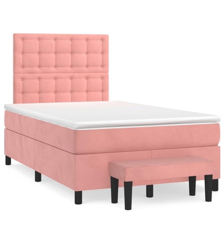 Boxspringbett mit Matratze Rosa 120x200 cm Samt