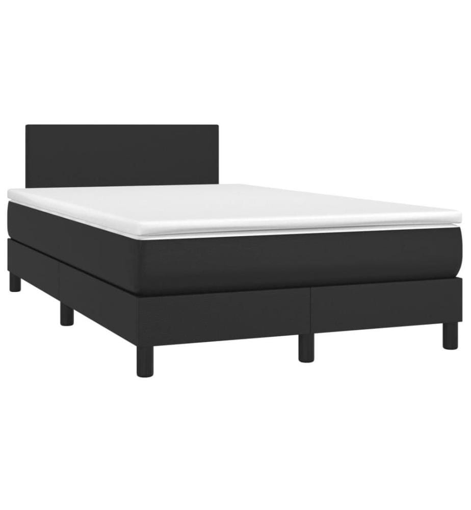 Sommier tapissier avec matelas Noir 120x200 cm Similicuir