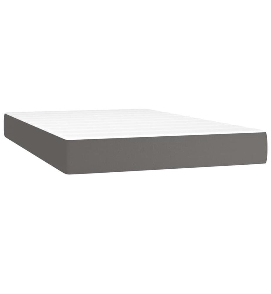 Lit à sommier tapissier avec matelas Gris 120x200 cm Similicuir