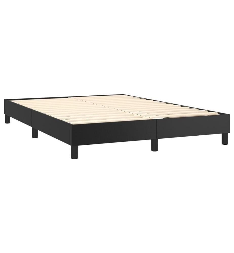 Lit à sommier tapissier avec matelas Noir 140x200 cm Similicuir