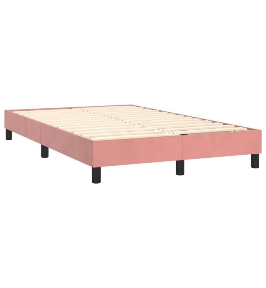 Lit à sommier tapissier avec matelas Rose 120x200 cm Velours
