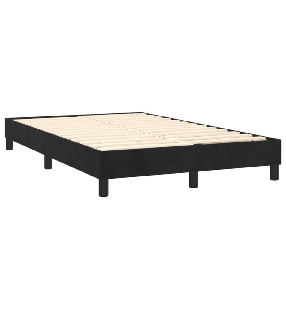 Lit à sommier tapissier avec matelas Noir 120x200 cm Velours