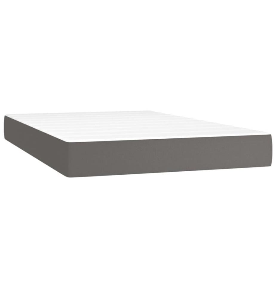 Lit à sommier tapissier avec matelas Gris 120x200 cm Similicuir