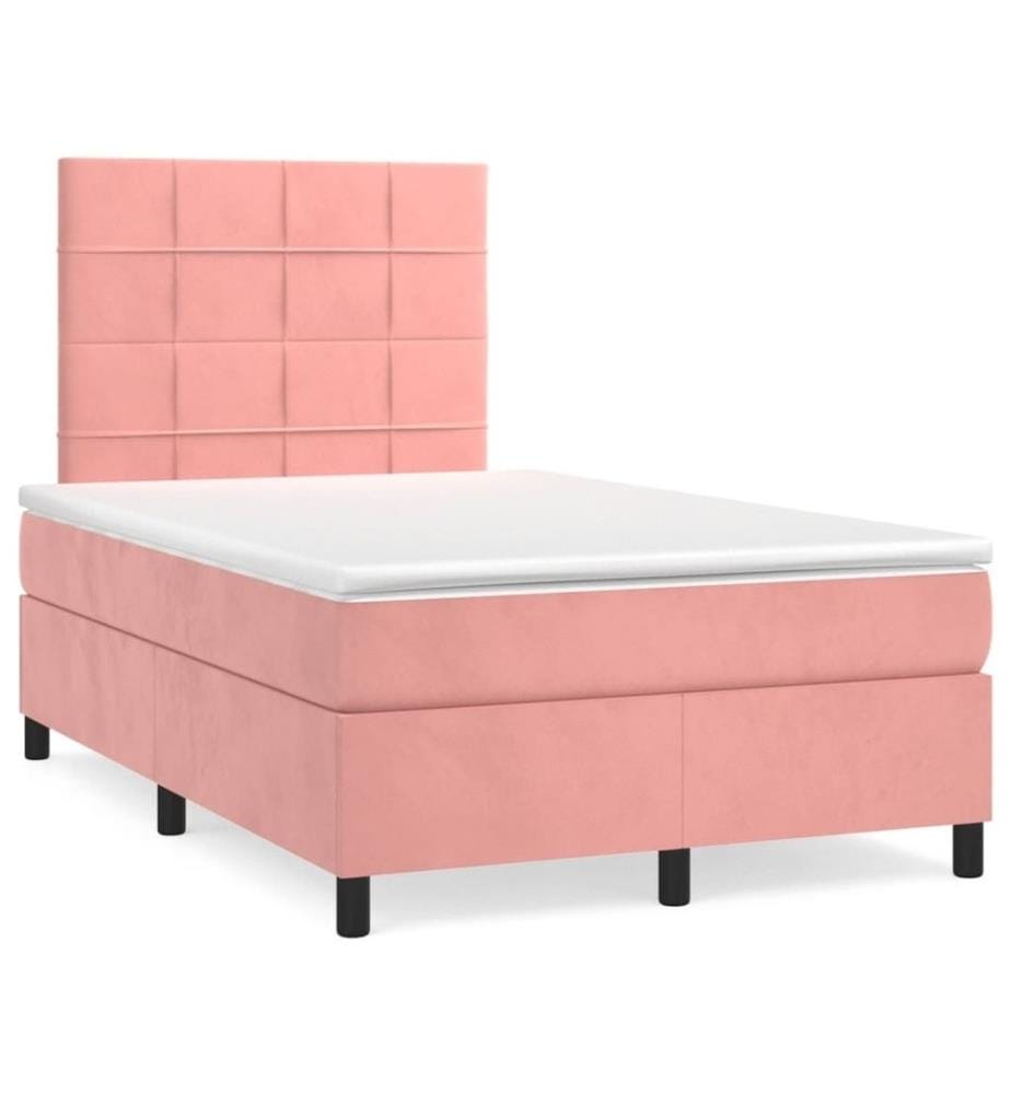 Boxspringbett mit Matratze Rosa 120x200 cm Samt