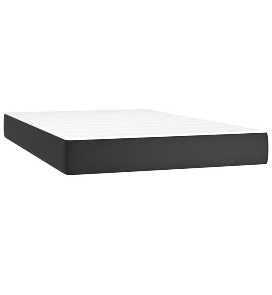 Sommier tapissier avec matelas Noir 120x200 cm Similicuir