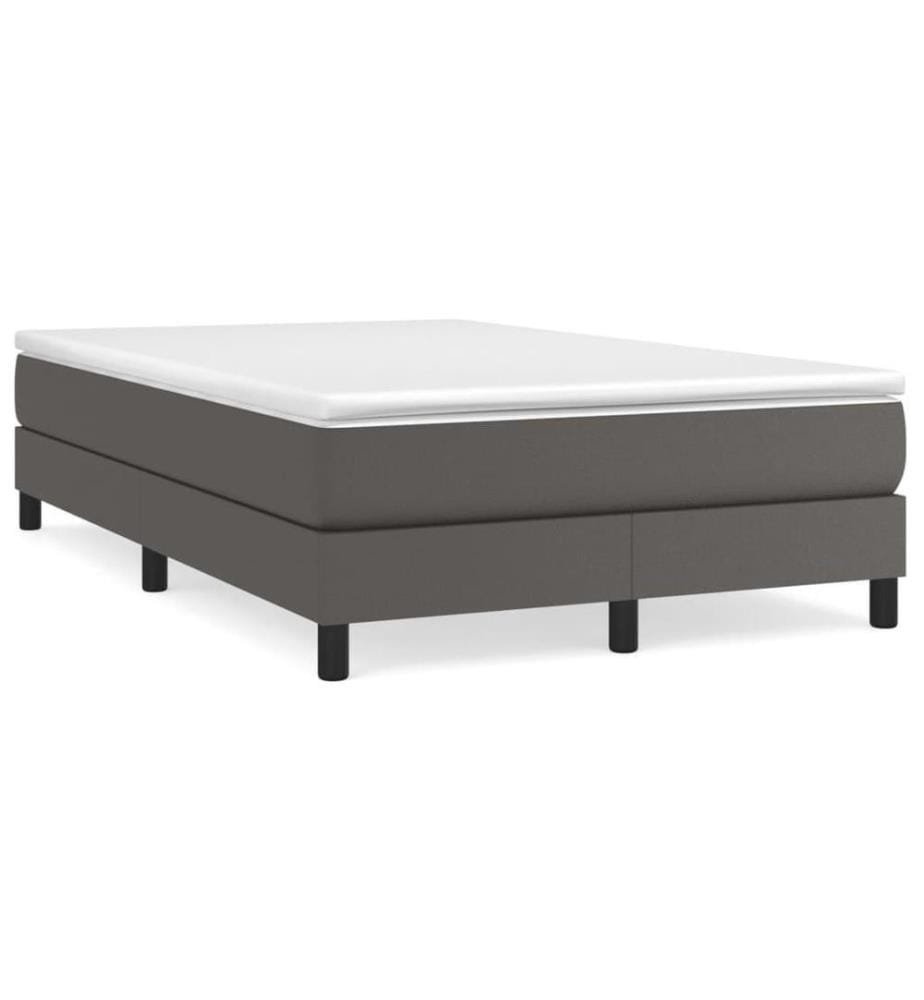 Lit à sommier tapissier avec matelas Gris 120x200 cm Similicuir