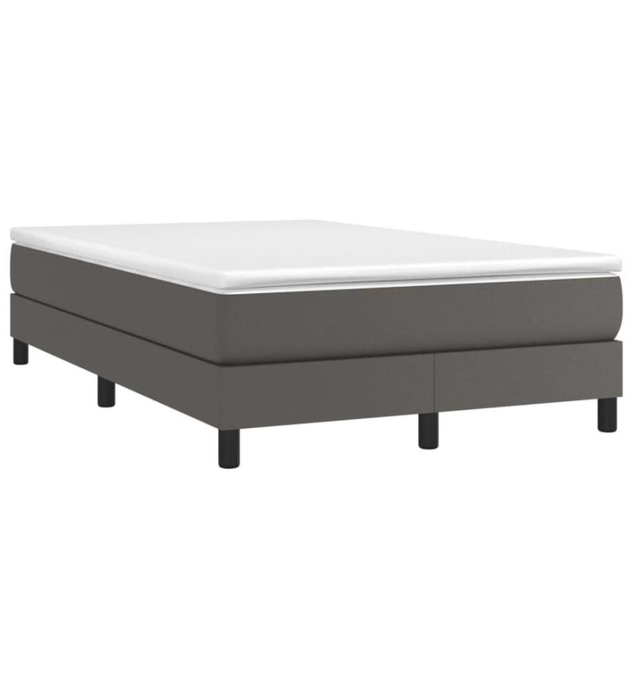 Lit à sommier tapissier avec matelas Gris 120x200 cm Similicuir