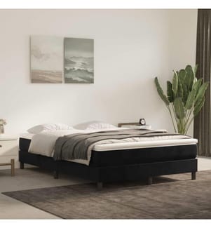 Boxspringbett mit Matratze Schwarz 140x200 cm Samt