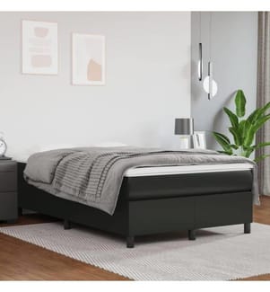 Boxspringbett mit Matratze Schwarz 120x200 cm Kunstleder