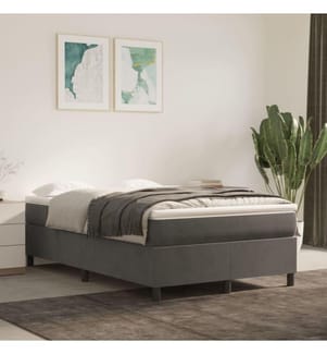 Lit à sommier tapissier et matelas Gris foncé 120x200cm Velours