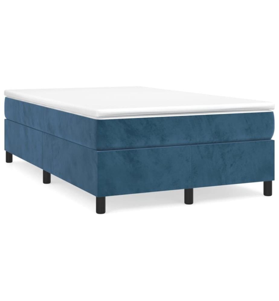 Boxspringbett mit Matratze Dunkelblau 120x200 cm Samt