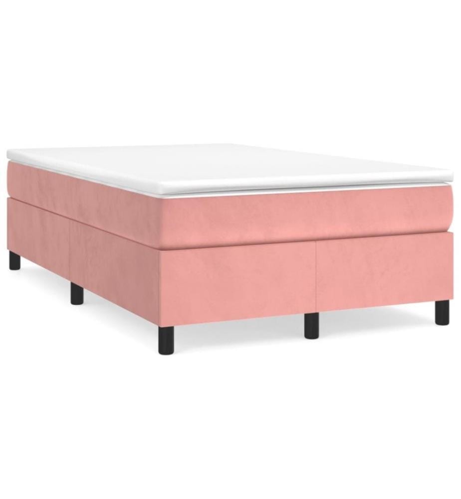 Lit à sommier tapissier avec matelas Rose 120x200 cm Velours