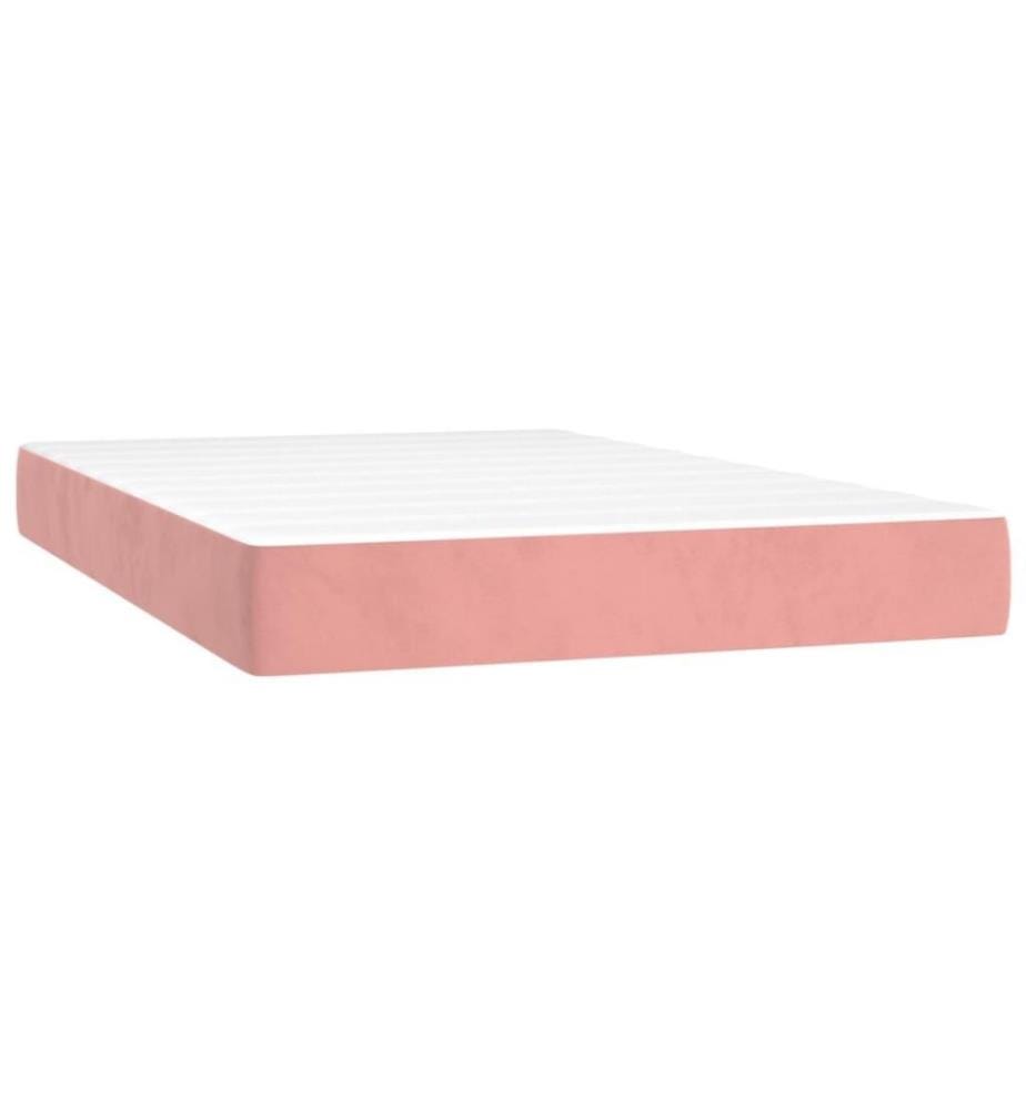 Lit à sommier tapissier avec matelas Rose 120x200 cm Velours