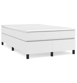 Boxspringbett mit Matratze Weiss 120x190 cm Kunstleder