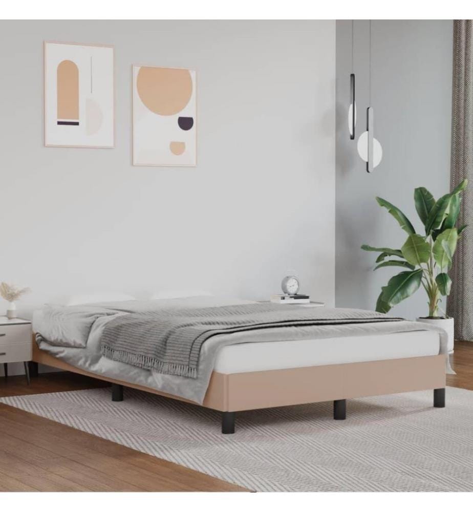 Bettgestell Cappuccino-Braun 120x200 cm Kunstleder