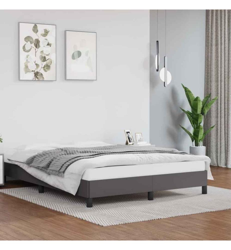 Cadre de lit Gris 140x190 cm Similicuir