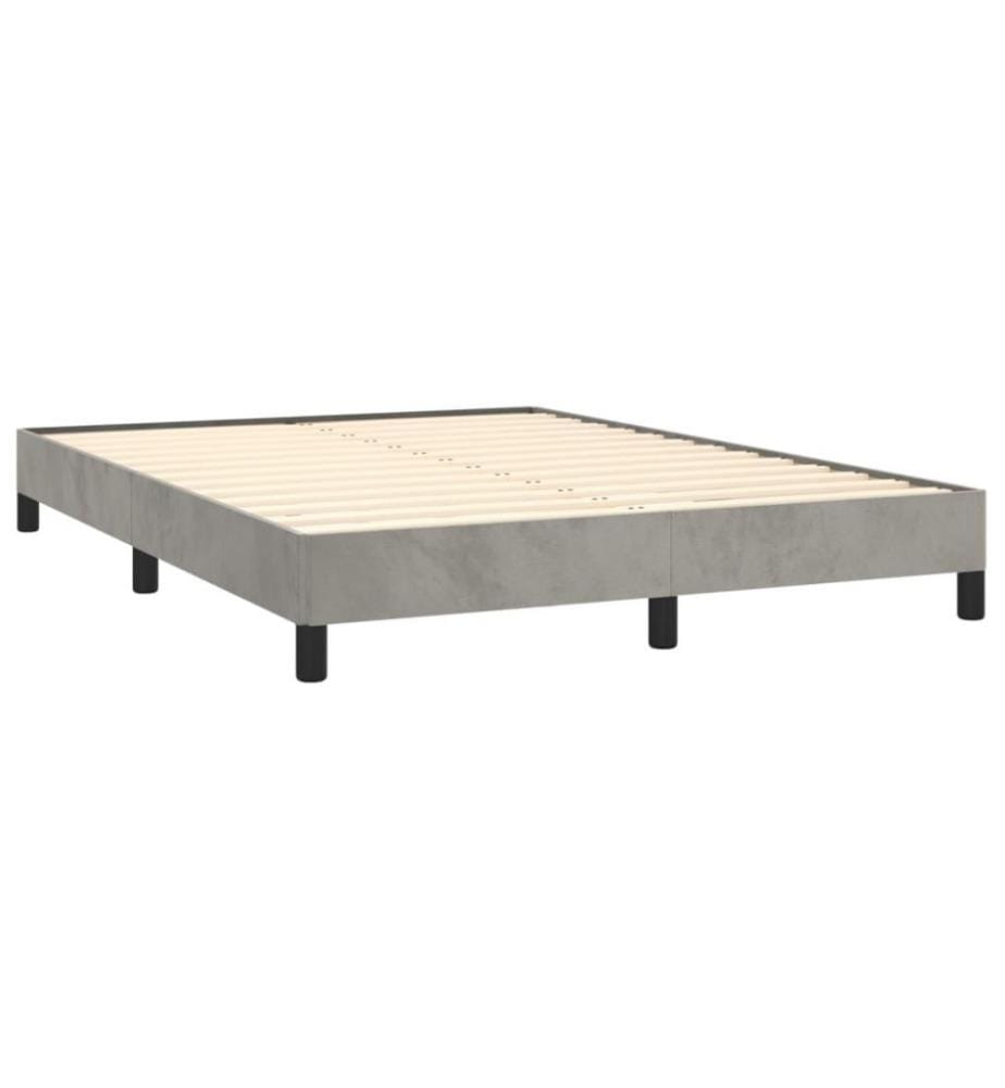 Cadre de lit Gris clair 140x190 cm Velours