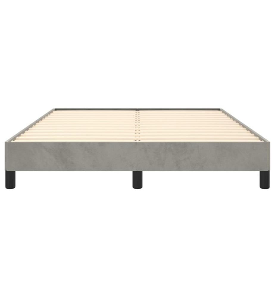Cadre de lit Gris clair 140x190 cm Velours
