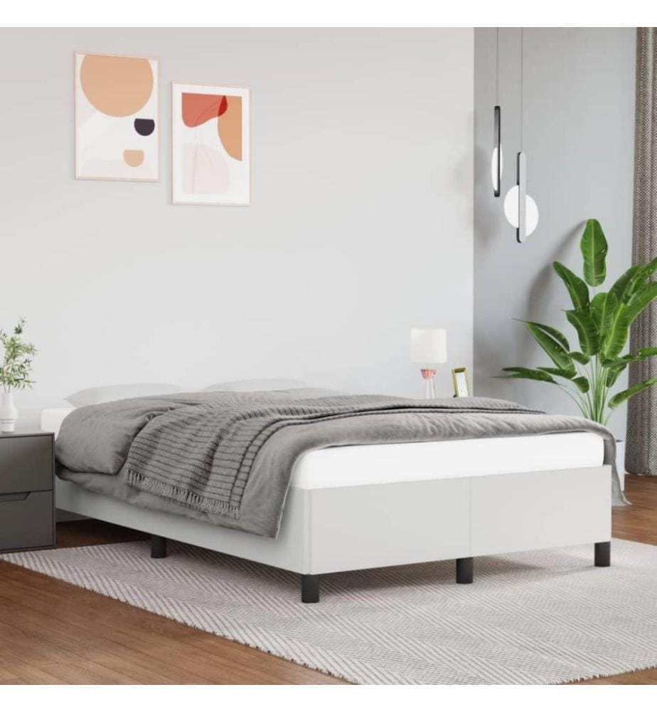 Bettgestell Weiss 120x200 cm Kunstleder