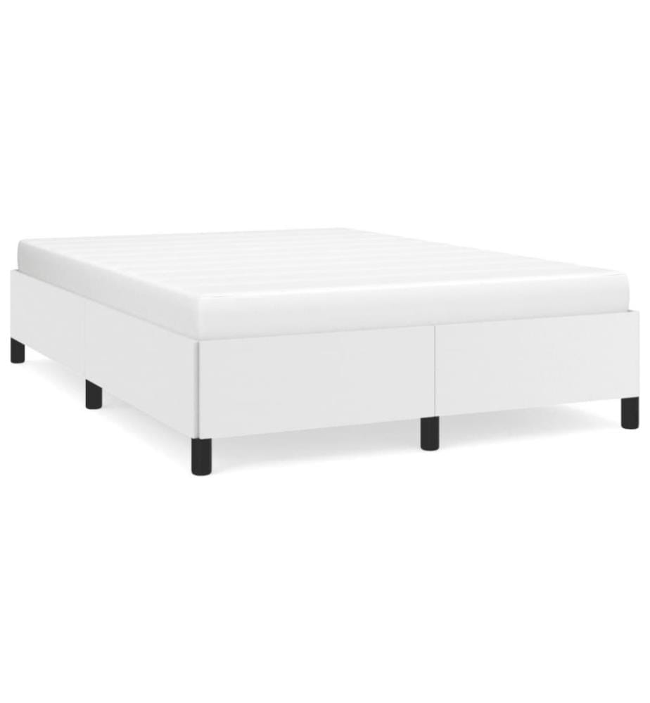 Cadre de lit Blanc 140x190 cm Similicuir