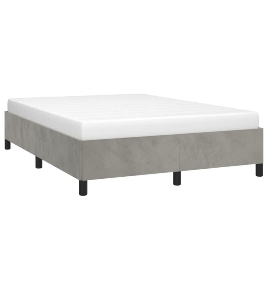 Cadre de lit Gris clair 140x190 cm Velours