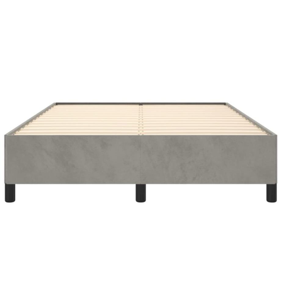Cadre de lit Gris clair 140x190 cm Velours