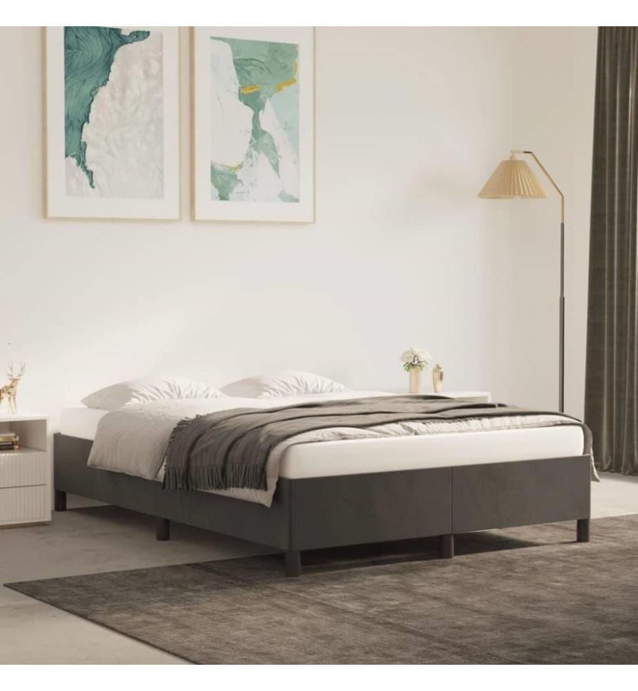 Bettgestell Dunkelgrau 140x190 cm Samt