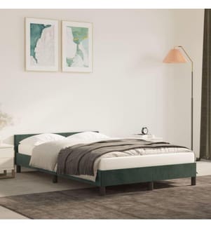 Bettgestell mit Kopfteil Dunkelgrün 120x200 cm Samt