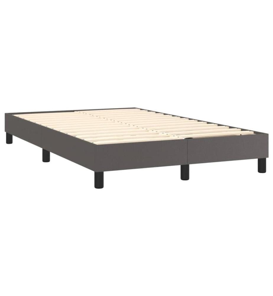 Boxspringbett Grau 120x200 cm Kunstleder