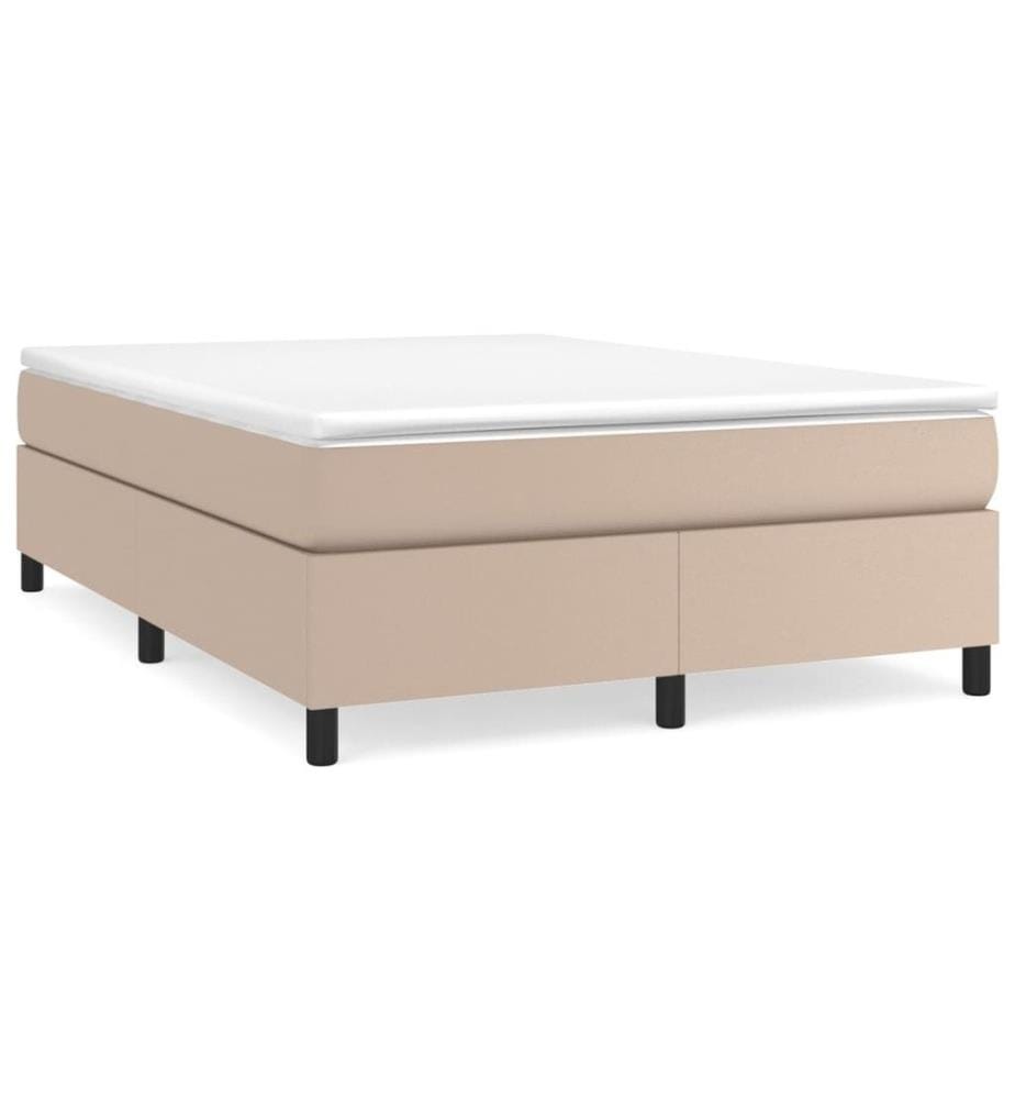 Boxspringbett Cappuccino-Braun 140x190 cm Kunstleder